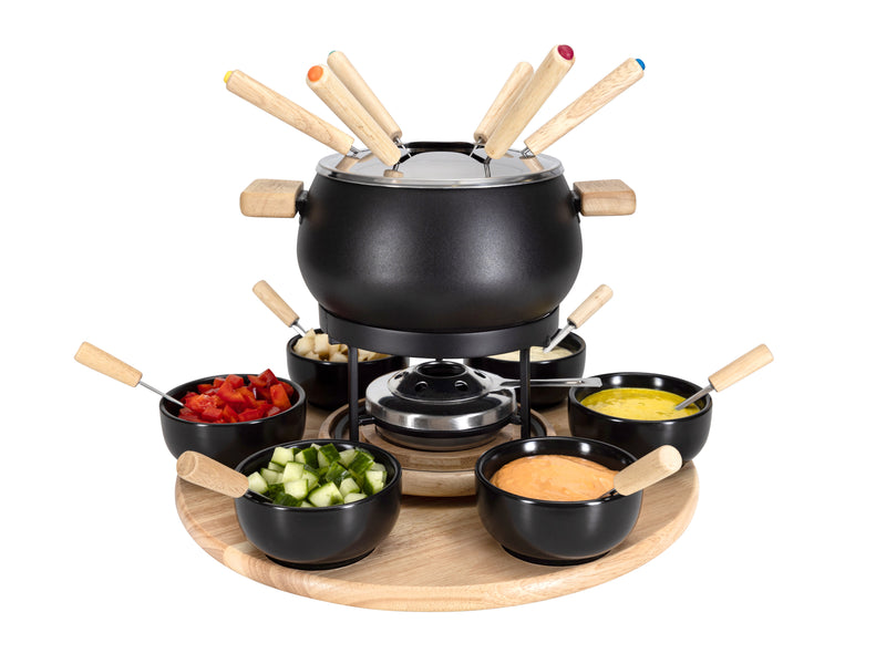 NOUVEL Fondue-Set Mila für Gemüse und Fleisch 21tlg schwarz