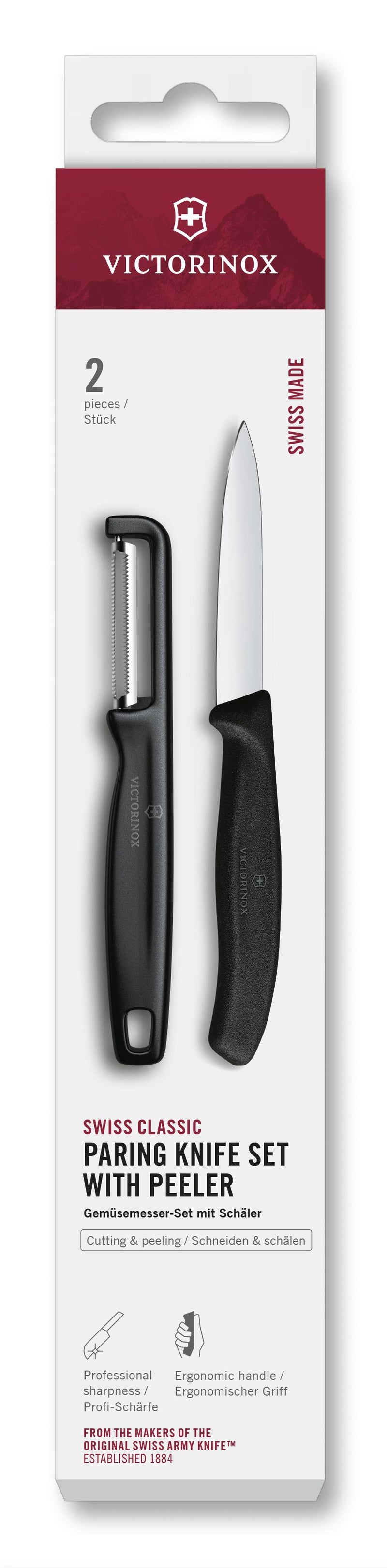 VICTORINOX Gemüsemesser mit I-Schäler schwarz 2teilig