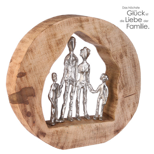Skulptur "Familie"silber Holz/Alu.