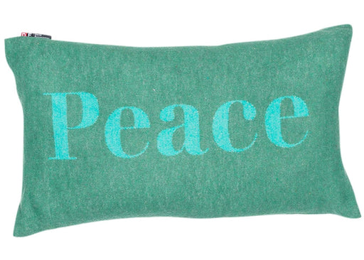 Kissenhülle "Peace" flaschengrün / 50x30 cm