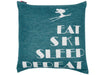 Kissenhülle "Eat Ski Sleep Repeat" tannengrün / 50x50 cm