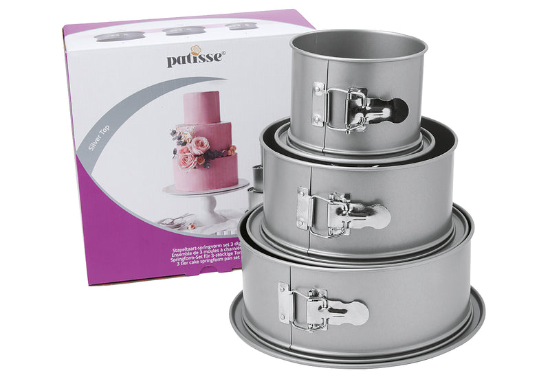 PATISSE Springform Set ( Ø12cm,18cm,22cm H8,5cm) für 3-stöckige Torte