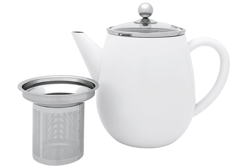 BREDEMEIJER Teekanne Duet Eva 1,1l matt weiß