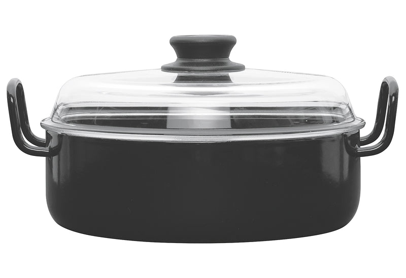 RIESS Schmorpfanne Omas Ø24cm mit Glasdeckel schwarz