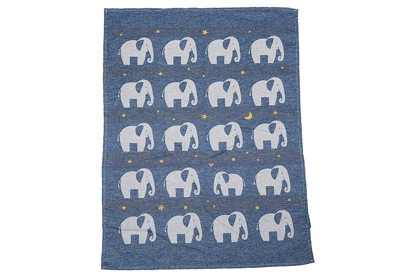 FUSSENEGGER Babydecke Lima Elefant 65x90cm blau