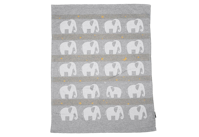 FUSSENEGGER Babydecke Lima Elefant 65x90cm grau