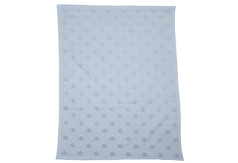 FUSSENEGGER Babydecke Riga Punkte 70x90cm blau