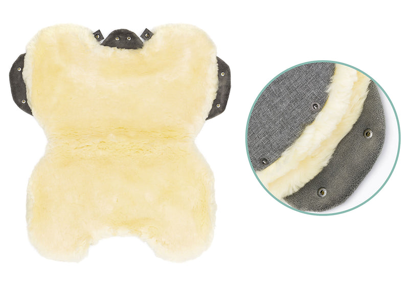 BABYWORLD Handwärmer mit Lammfell silbergrau