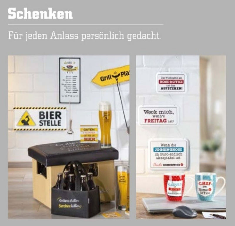 Toller Motto Flaschenträger aus reißfestem Filz, 6 Trennwände, Spruch: GERSTE HILFE. Ideal für 6 Flaschen von 0,33 bis 0,5 Liter Größe. Maße 23 x 15 x 14 cm. Hoher Neidfaktor inclusive.