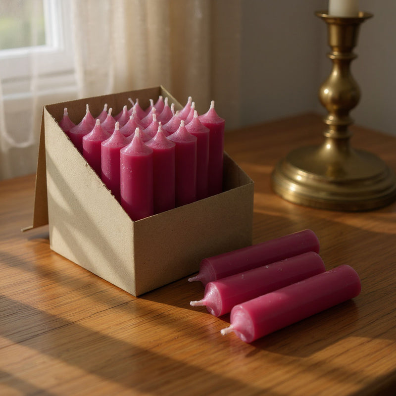 11cm Stabkerzen 10er Set im eleganten Stil, Farbe ALTROSA, natürliches Design mit 2,2 cm Durchmesser, Höhe 11 cm, ca. 4 Stunden Brennzeit, Ruß- und tropffrei, Hoher Neidfaktor