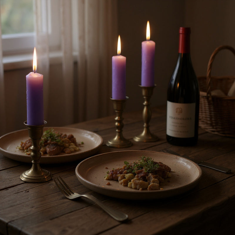 11cm Stabkerzen 10er Set im eleganten Stil, Farbe LAVENDEL, natürliches Design mit 2,2 cm Durchmesser, Höhe 11 cm, ca. 4 Stunden Brennzeit, Ruß- und tropffrei, Hoher Neidfaktor.