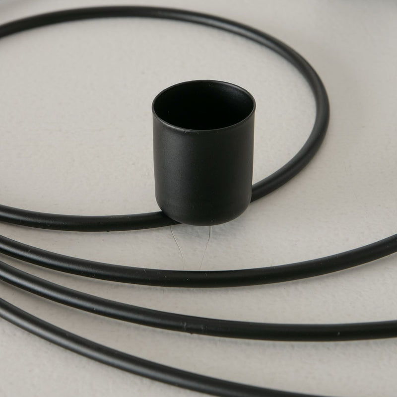 4 flammiger runder schwarzer Kerzenständer , Höhe 3 cm mit 30 cm Breite, Modell CAMI schwarz, Kerzenhalter, Kerzenleuchter, fester Stand, Eisen lackiert, hoher Neidfaktor