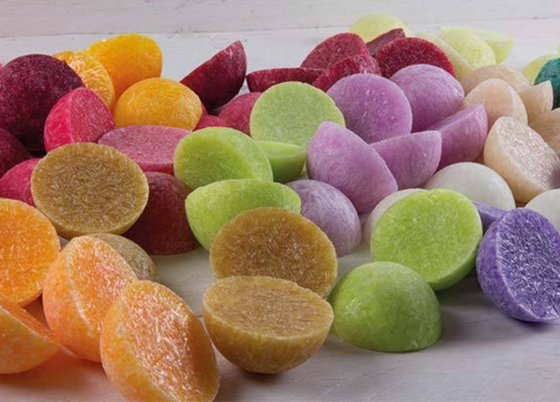 6 Stück große Bio Duftwachs Halbkugeln in Geschenkpackung, Duft " VANILLE LAVENDEL ". 100% pflanzliches Stearin mit ätherischen Ölen. 6-8 Stunden Duftzeit am Stück