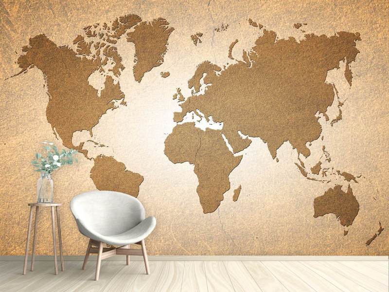 Wall Mural Map of the world in vintage