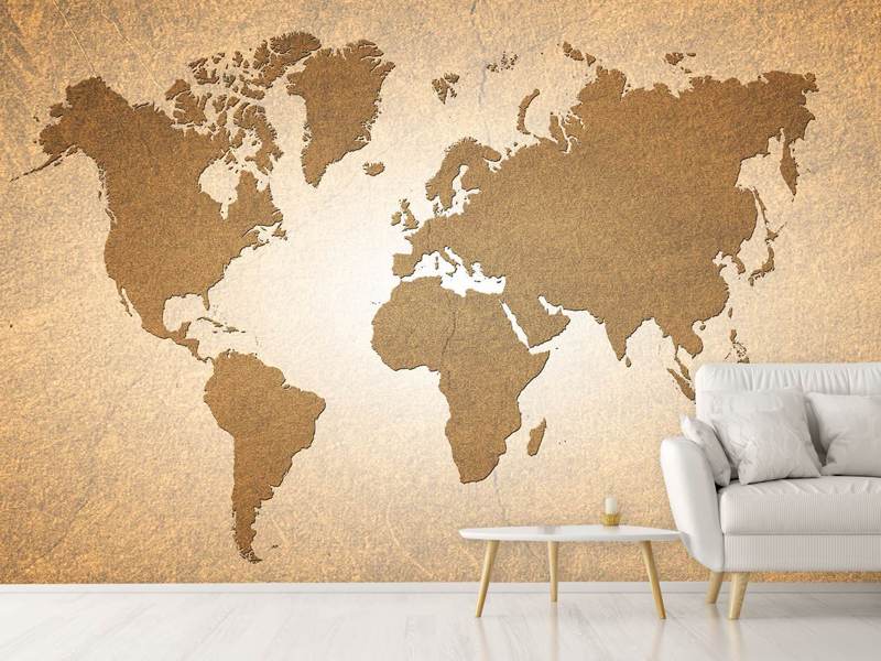 Wall Mural Map of the world in vintage