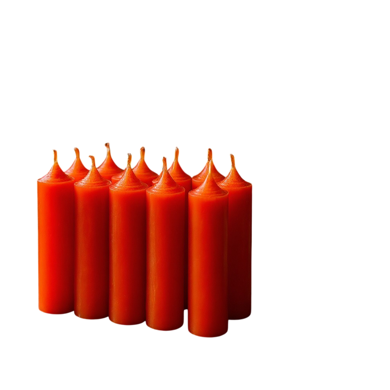 11cm Stabkerzen 10er Set im eleganten Stil, Farbe ROST, natürliches Design mit 2,2 cm Durchmesser, Höhe 11 cm, ca. 4 Stunden Brennzeit, Ruß- und tropffrei, Hoher Neidfaktor.