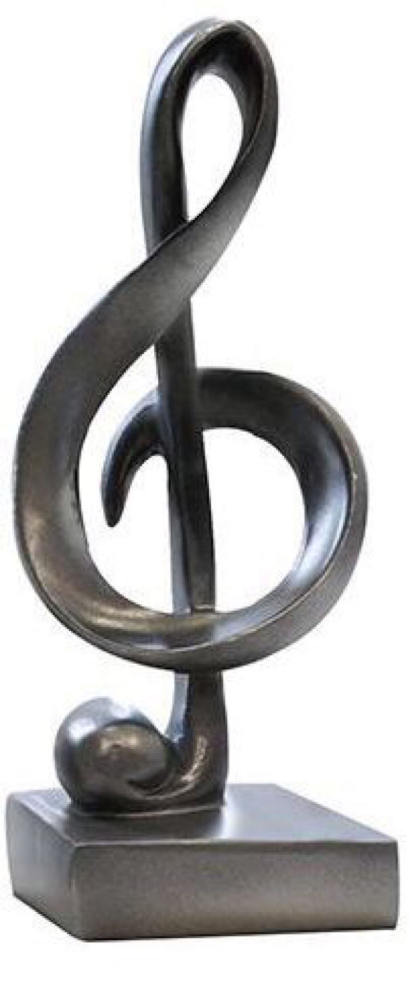 Set Moderne Skulpturen, 2 Stück als Set, Deko Objekt " Musik ", Notenschlüssel und Violinschlüssel, Poly Höhe 18 cm, Platinfarben bzw. Anthrazitfarben, tolle Geschenkidee