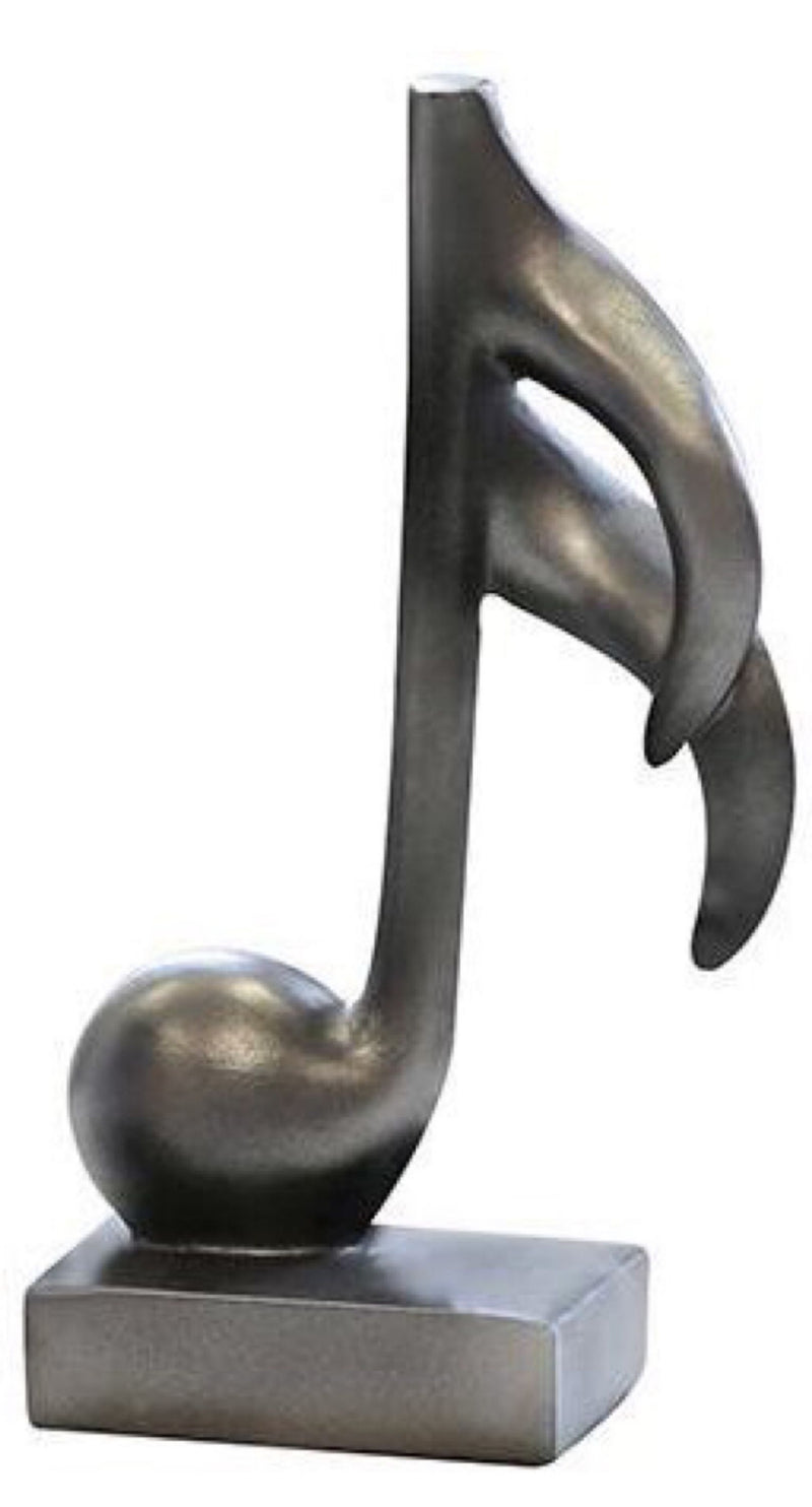 Set Moderne Skulpturen, 2 Stück als Set, Deko Objekt " Musik ", Notenschlüssel und Violinschlüssel, Poly Höhe 18 cm, Platinfarben bzw. Anthrazitfarben, tolle Geschenkidee