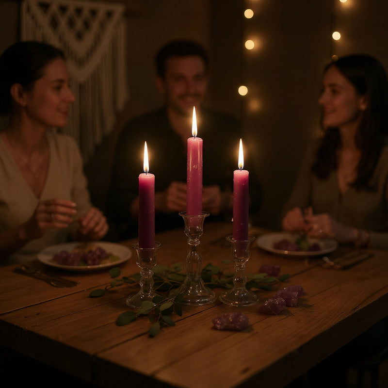 11cm Stabkerzen 10er Set im eleganten Stil, Farbe ALTROSA, natürliches Design mit 2,2 cm Durchmesser, Höhe 11 cm, ca. 4 Stunden Brennzeit, Ruß- und tropffrei, Hoher Neidfaktor