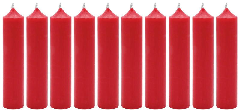 11cm Stabkerzen 10er Set im eleganten Stil, Farbe WEIHNACHTSROT, natürliches Design mit 2,2 cm Durchmesser, Höhe 11 cm, ca. 4 Stunden Brennzeit, Ruß- und tropffrei, Hoher Neidfaktor.