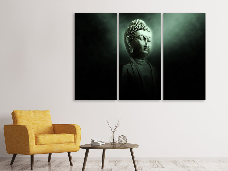 Leinwandbild 3-teilig Buddha im mystischen Licht