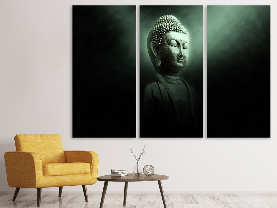 Leinwandbild 3-teilig Buddha im mystischen Licht