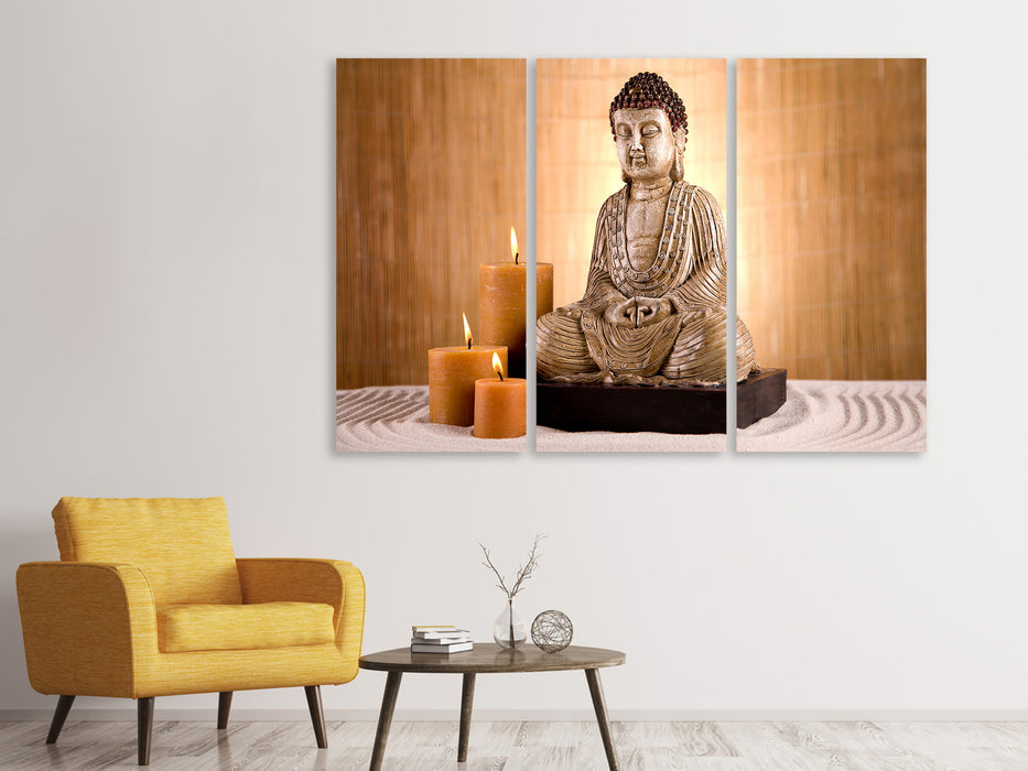 Leinwandbild 3-teilig Buddha in der Meditation