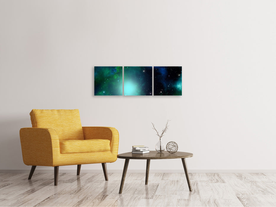 Panorama Leinwandbild 3-teilig Fantastische Galaxie