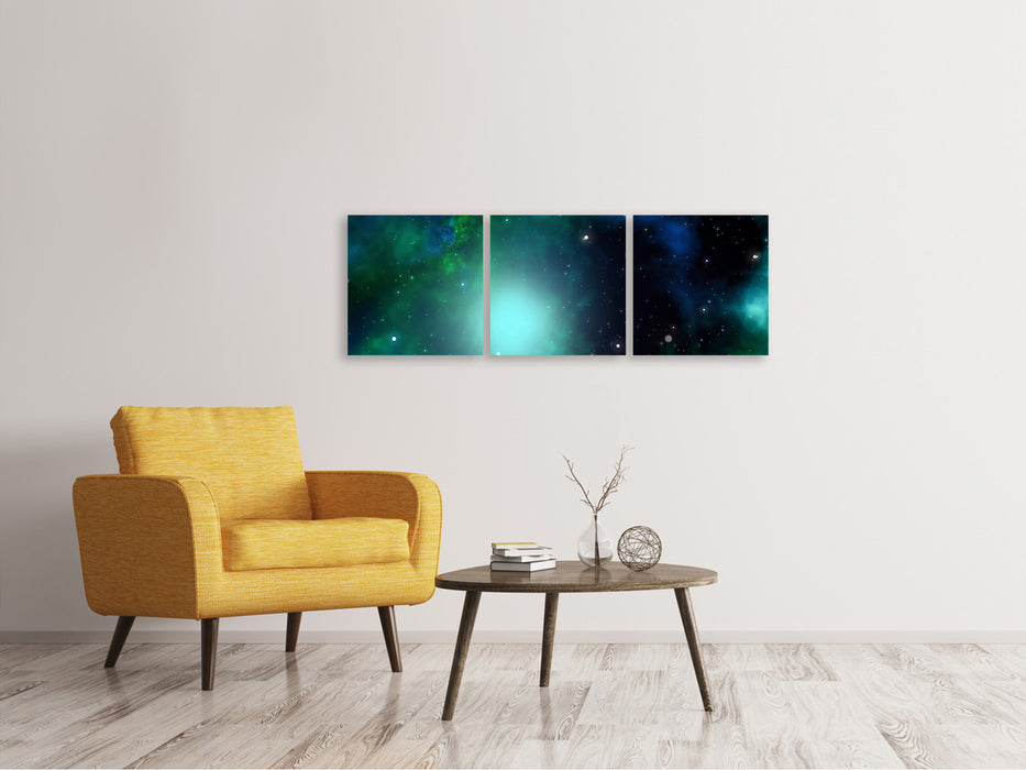 Panorama Leinwandbild 3-teilig Fantastische Galaxie
