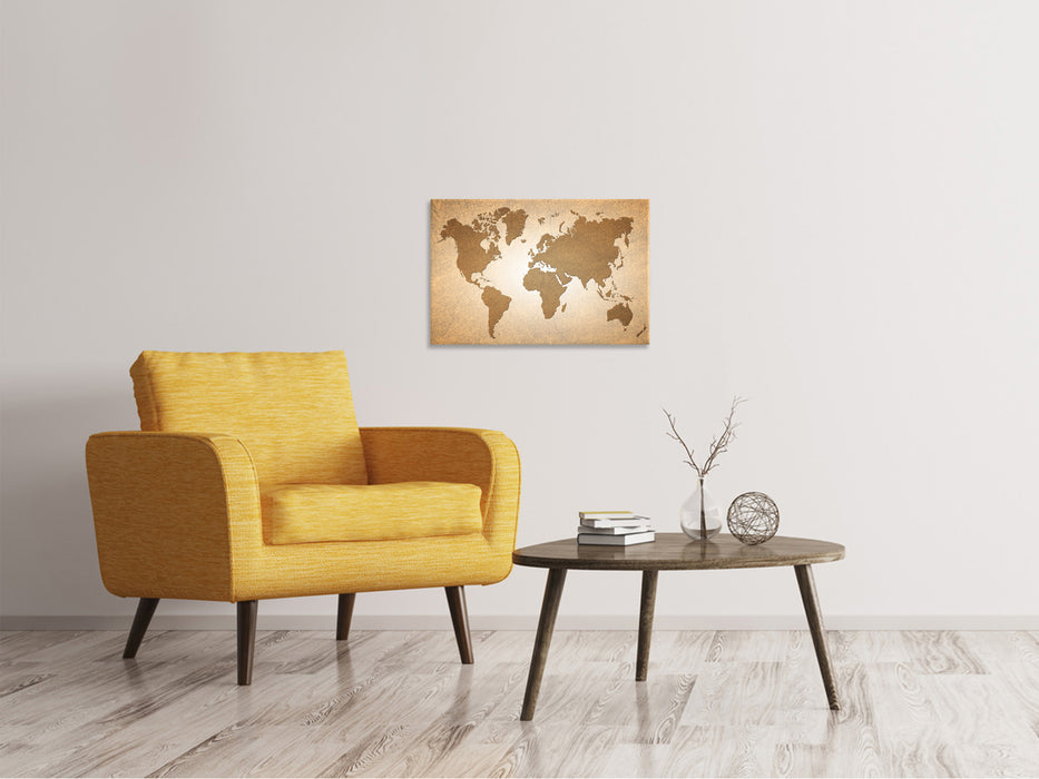 Canvas print Map of the world in vintage