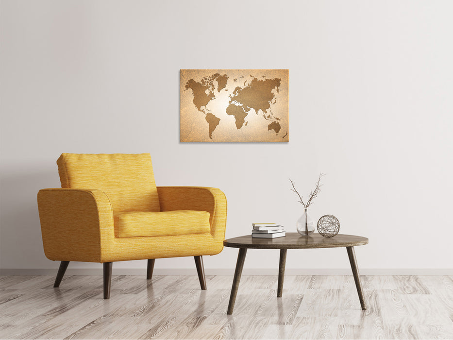 Canvas print Map of the world in vintage