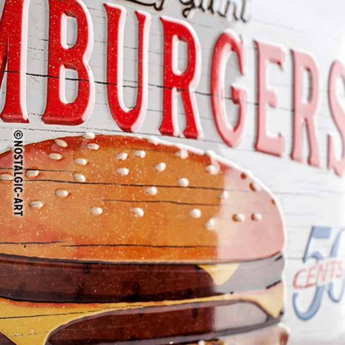 Blechschild 30 x 40 cm	Hamburgers	Nostalgic Art, die Marke für coole, tolle Werbeschilder und Retroprodukte, ein MUSS für Daheim und Gewerbe