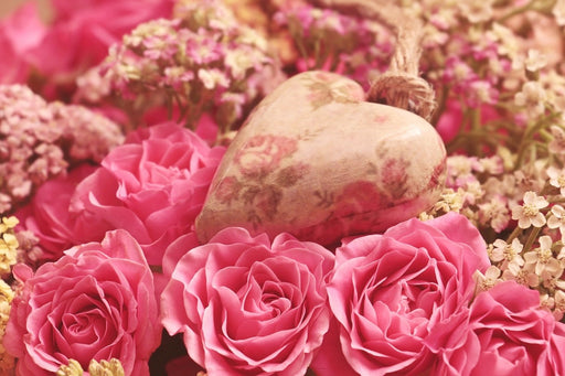Fototapete Romantische Rosen mit Herz