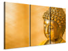 Leinwandbild 3-teilig Buddha Kopf