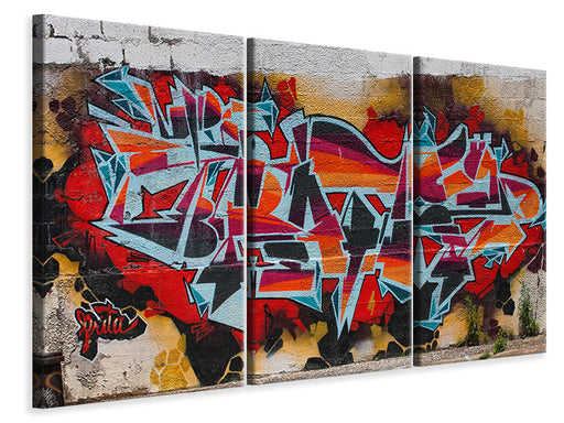 Leinwandbild 3-teilig New York Graffiti