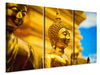 Leinwandbild 3-teilig Die goldenen Buddhas