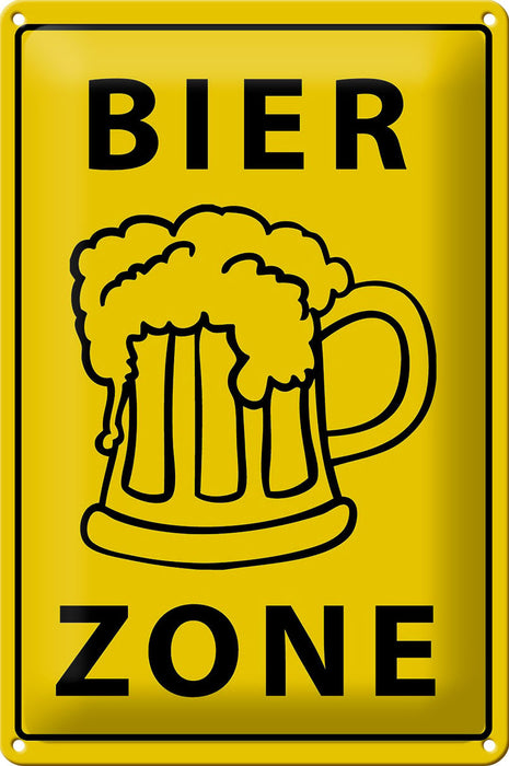 Blechschild 20x30cm Bier Zone Geschenk witzig Deko Schild