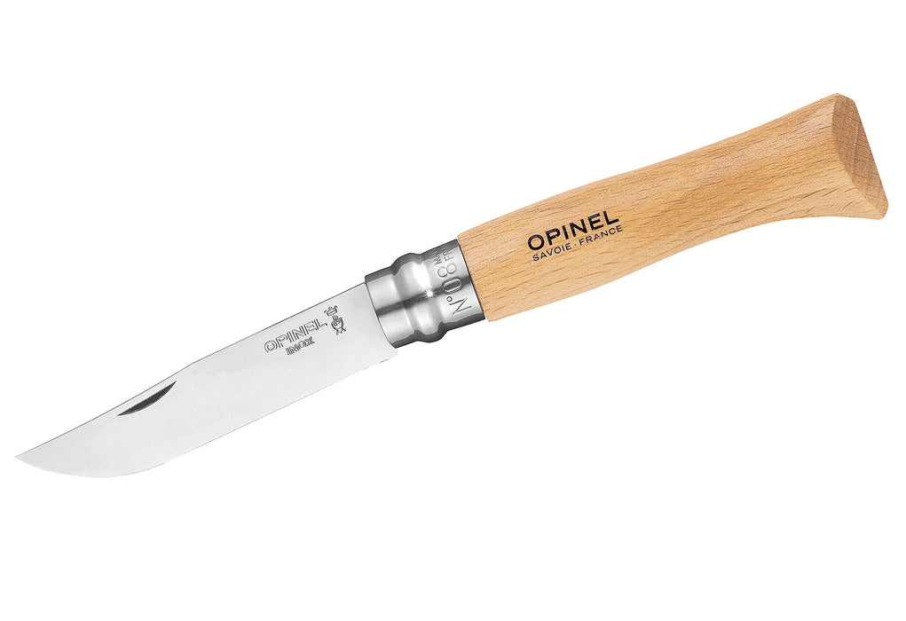 OPINEL Messer No 08 Griff Buche 8,5cm lange Edelstahlklinge rostfrei