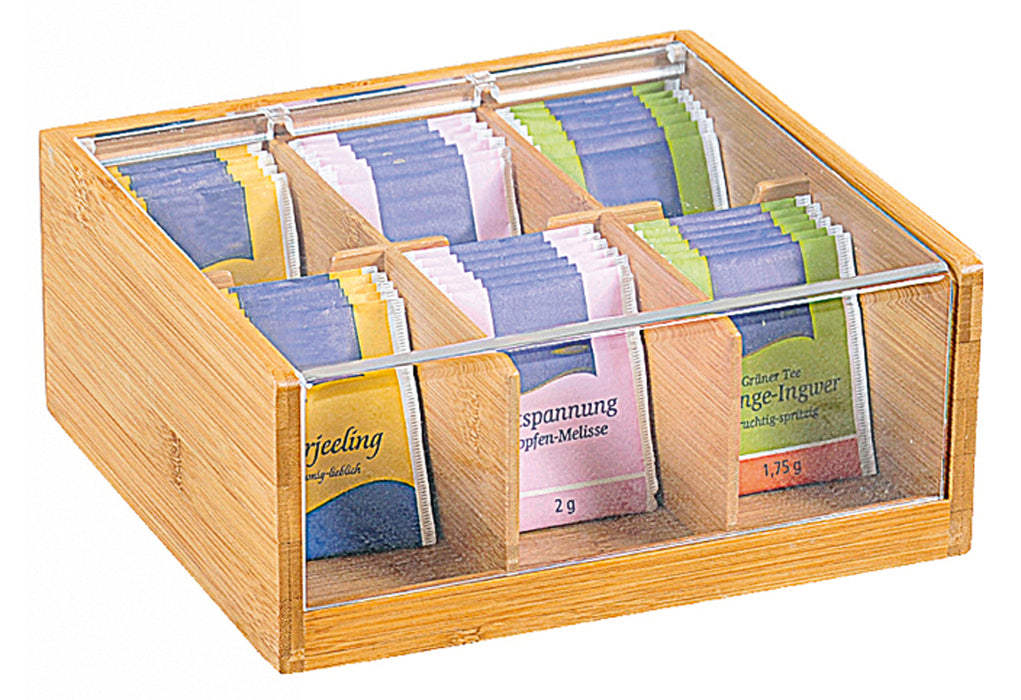 KESPER Tee-Box Bambus mit Sichtklappe 22x21x9,5cm