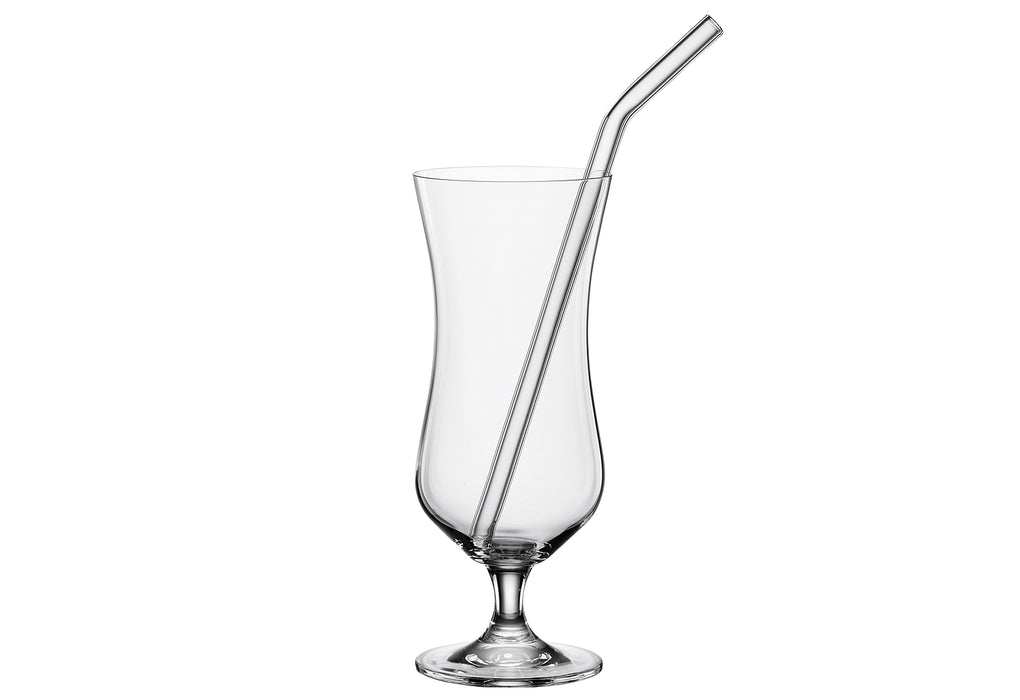 BOHEMIA Selection Cocktailglas 420ml mit Glastrinkhalm 23cm 2er Set