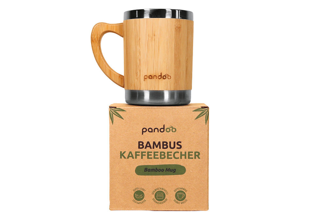 PANDOO Kaffeebecher Bambus & Edelstahl