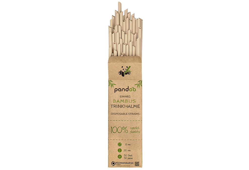 PANDOO Einwegstrohhalm Bambus 50Stück