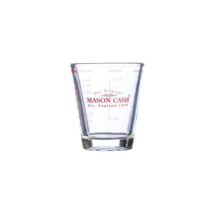 Praktisches Mini-Messglas zum Abmessen kleiner Mengen - mit Maßeinheiten in Essöffel, Unzen, Mililiter und Teelöfflel. 35 ml.