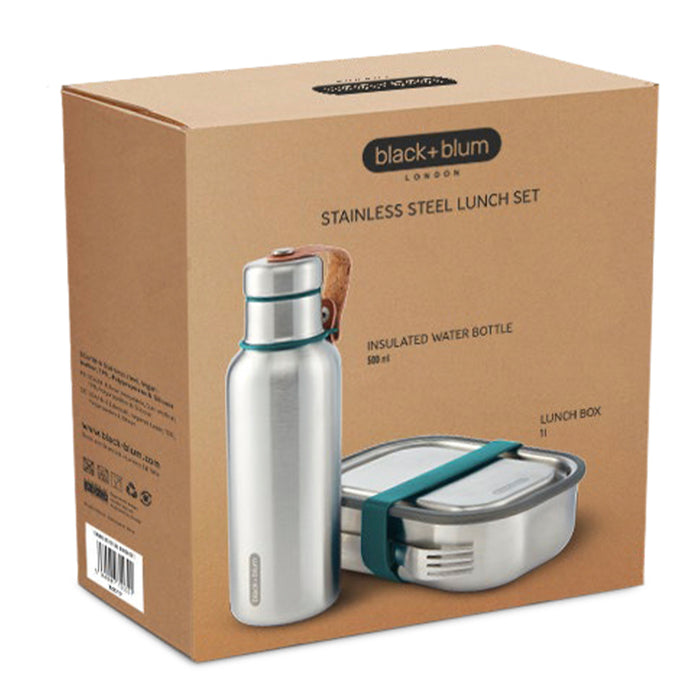 Edelstahl-Isolierflasche mit Lunchbox - das ideale Set für Unterwegs