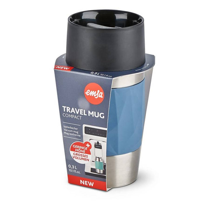 EMSA Isolierbecher Travel Mug Compact 0,3l Manschette blau