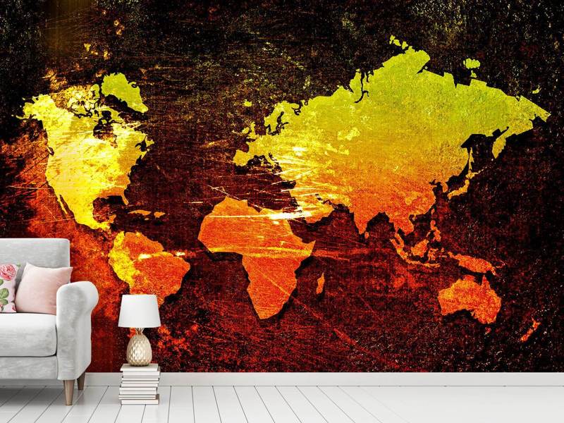 Wall Mural Retro world map