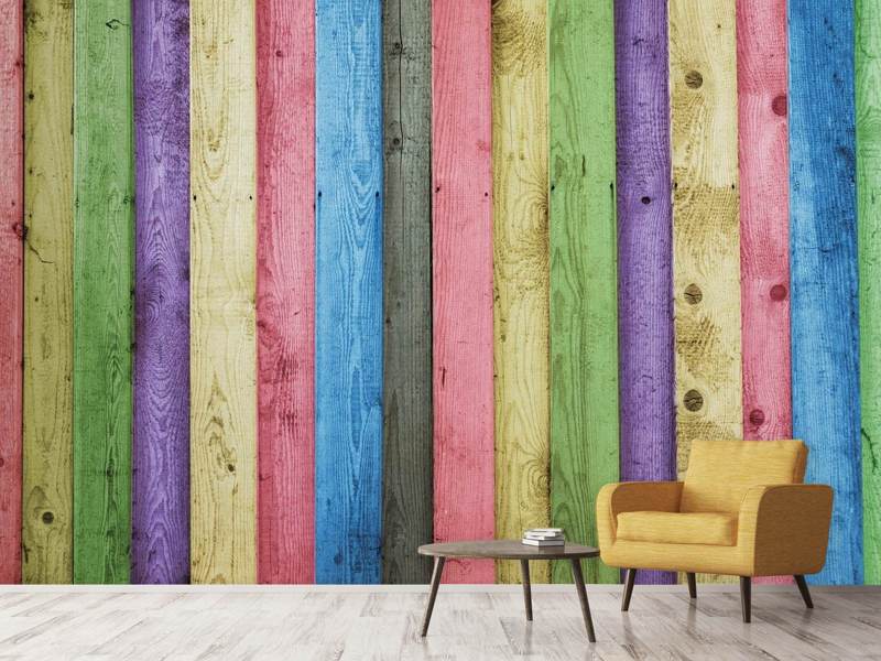 Wall Mural Colorful wood